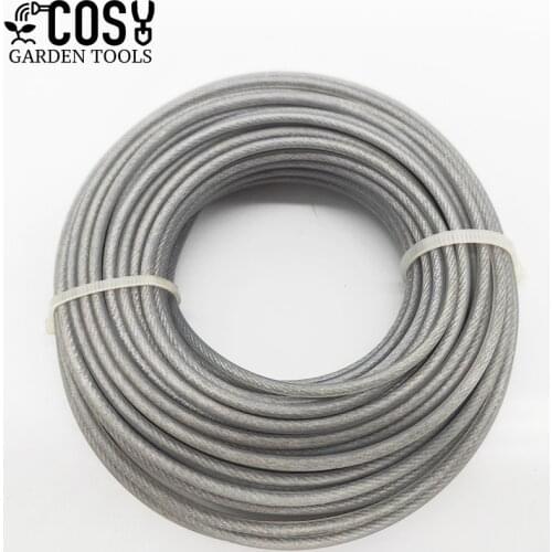 2.0/2.4/2.7/3.0mm Trimmer Steel Nylon Wire Rope Cord Line Strimmer Brushcutter Long Round Roll Grass Replacement Wire About 15m