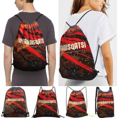 Unisex Drawstring Bags Koyaanisqatsi Poster Women Drawstring Backpacks Men Outdoor Travel Backpacks Training Fitness Bag