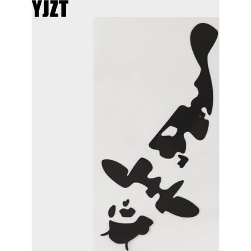 YJZT 8.8CM×16.5CM Marine Animal Decal Goldfish Car Sticker Vinyl Black/Silver 18A-0292