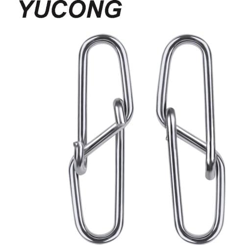 YUCONG 50/100Pcs Swivel Snap 0#-6# Stainless Steel Fishing Barrel Swivel Safety Snap Lure Hook Connector Spins Pesca Accessories