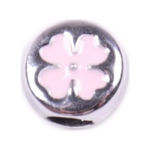 1 Pcs/Lot Alloy Pink Four-leaf Clover String Decoration Dripping Oil Process is Suitable for all kinds of Jewelry DIY