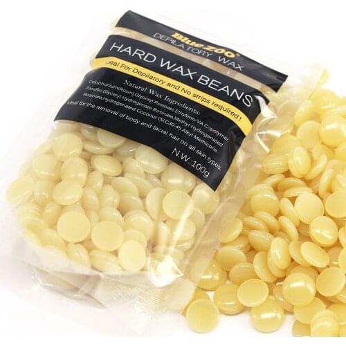 100g/bag Wax beans 100g No Strip Hair Removal Bean Depilatory Wax Beans Solid Hard Waxing Beans Chamomila Lavender Honey Flavor