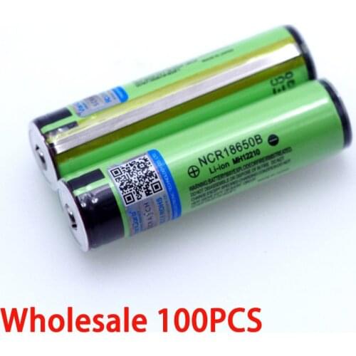 100price wholesale Original 18650 NCR18650B 3400mAh Rechargeable Li-lon battery with 3.7V PCB