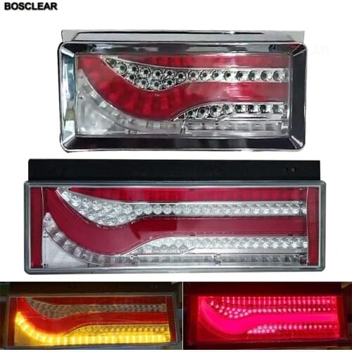 2pcs For Suzuki Mitsubishi Nissan UD Hino Toyota Truck Trailer LED Tail Lights Brake Stop Turn Sequential Flowing Signal Lamps