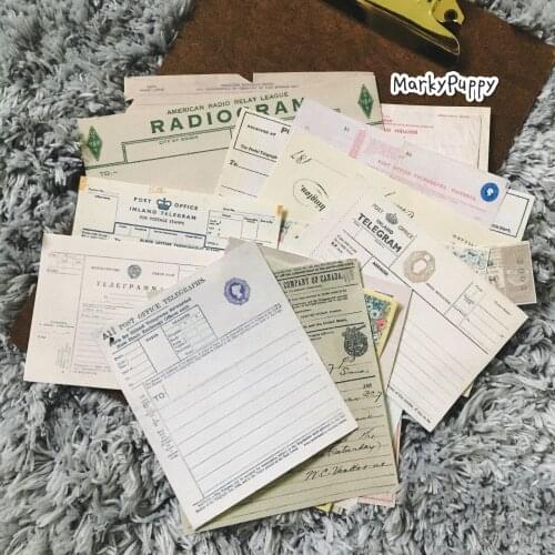 20 PCS\SET Vintage Bill\Old Receipts\Retro Telegrams For Daily Planning Background Design Decoration Material Junk Journal Paper