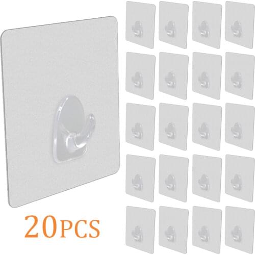 Ox Horn Shape Transparent Strong Self Adhesive Door Wall Hangers Hooks For Silicone Storage Hanging Kitchen Bathroom Accessories