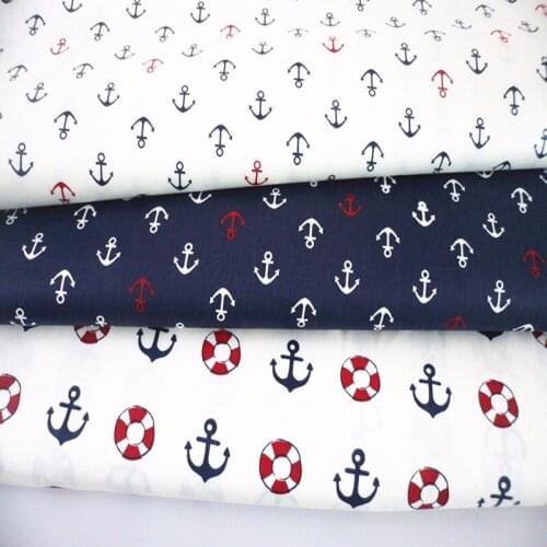 3PCS 40*50cm Ocean Wind Cotton Fabric Quarter Bundle Telas Patchwork Tilda DIY Doll Tissu To Sewing Baby Bedding Textil Tecido