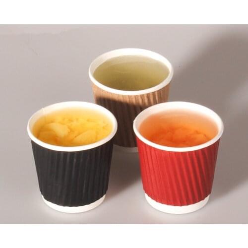 80pcs High quality 4oz 100ml double layer disposable cups thick milk tea coffee drink paper cup commercial taste small cup