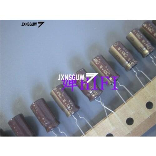 20PCS new ELNA RJJ 10V470UF 8X15MM Brown robe audio Aluminum electrolytic capacitors 470uF/10V 105 degrees 470UF 10V Gold word