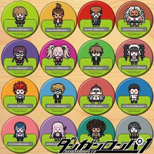 Anime Danganronpa Naegi Makoto Enoshima Junko Yasuhiro Hagakure 58mm Figure Badge Round Brooch Pin Gifts Kids Collection Toy