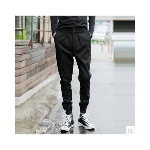 Casual pants fashion slim fit close legged Harem Pants Large boot pants mens spring and summer corset pants small leg tapered p