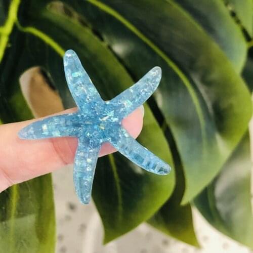 1Pcs Starfish Beads Shiny Resin Cabochons Accessories For Hair Clothing Shoes Planar Resin Women DIY Home Decoration