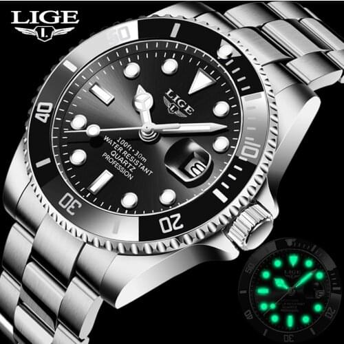 LIGE Top Brand Luxury Fashion Business Mens Watches 30M Waterproof Wristwatch Male Quartz Watch Relogio Masculino Orologio uomo