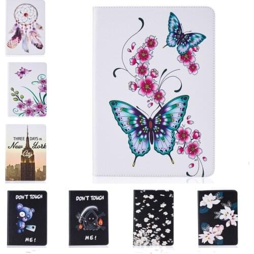 Butterfly painted Wallet PU Leather Case Cover For For Samsung Galaxy Tab A 10.1 2016 T585 T580 SM-T580 T580N Tablet funda cases