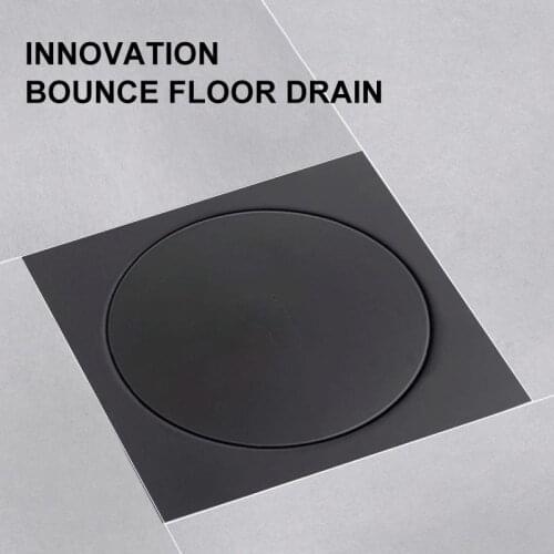 Black Drains Pop Up Foot Floor Drain Bathroom Shower Waste Grates Strainer Toilet Balcony Water Antiodor Drains