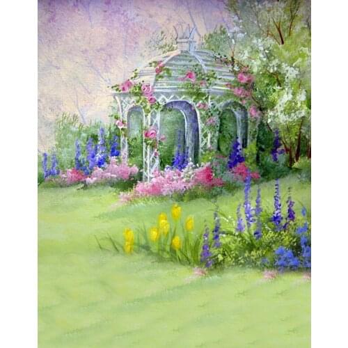 Flowers Building Painging Photography Backdrops Photo Props Studio Background 5x7ft