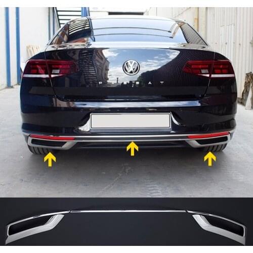 For VW Passat B8.5 Chrome Exhaust Frame Diffuser 5 Pcs. 2019 and Later. Stainless Steel. A + Quality Modified Design