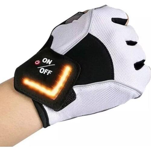 Intelligent LED Turn Signal Warning Light Outdoor Riding Gloves Men Women Bicycle Cycling Outfit Tactic Gloves for Road