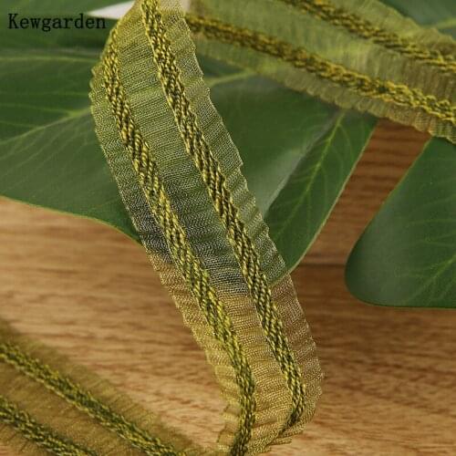 Kewgarden 1" 1.5" 16mm 25mm 38mm Wavy Stripe Tulle Organza Ribbon DIY Hairbow Accessories Handmade Tape Packing Riband 10 Yards