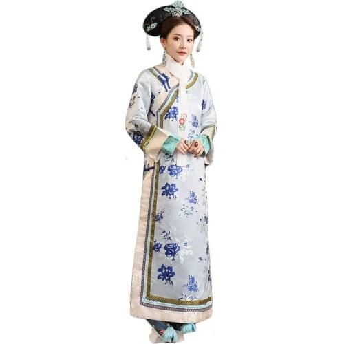 Qing Dynasty Queen Costume Empress Dress Women Chinese traditional Clothings TV Film Princess performance wear