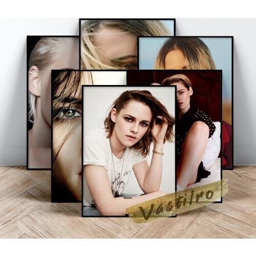 Kristen Stewart Actress Poster, Beautiful Girl Actor Wall Stickers, Movie Female Star Art Prints, Stewart Portrait Wall Picture