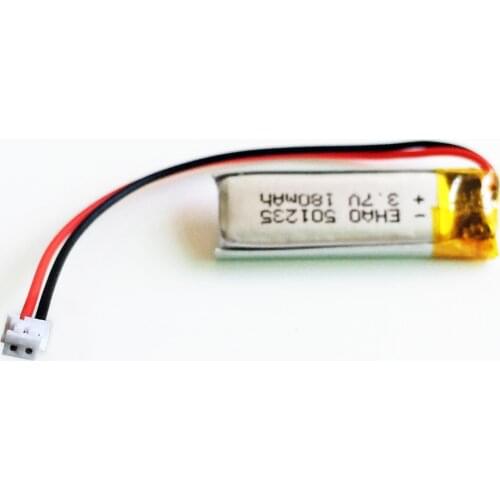 501235 3.7V 180mAh LiPo Battery JST ZH 1.5mm 2 pin connector Lithium Polymer Rechargeable For Mp3 bluetooth GPS PSP headset