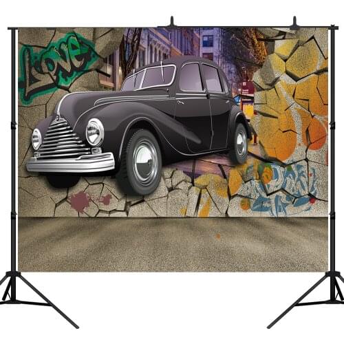 Lyavshi 3D Graffiti walls car Photography Backgrounds Vinyl Custom Camera Photographic Backdrops For Photo Studio