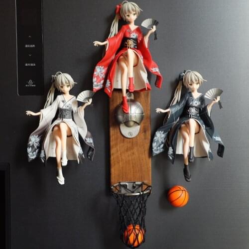 Magnet 3D stereo girl kimono anime refrigerator magnet magnetic with bottle opener girl refrigerator magnet creative decoratio