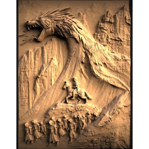 STL Model for CNC Router 3D Printer Artcam Aspire Bas Relief _ Decor Relief " CNC file" Volcano Beast Eruption
