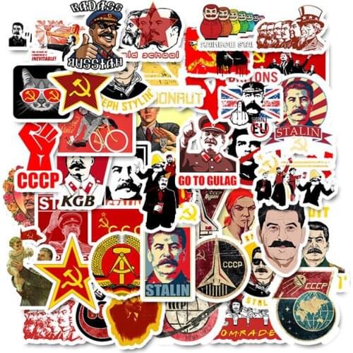 YC-083# 50/pcs PVC Sticker No repetition Stalin USSR CCCP fresh style Fridge Styling Bicycle mobile skateboard Computer sticker