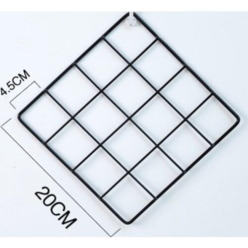 Nordic Style Home Wall Decoration Square Wrought Iron Grid Wall Hanging Living Room Bedroom Simple Wall Decoration