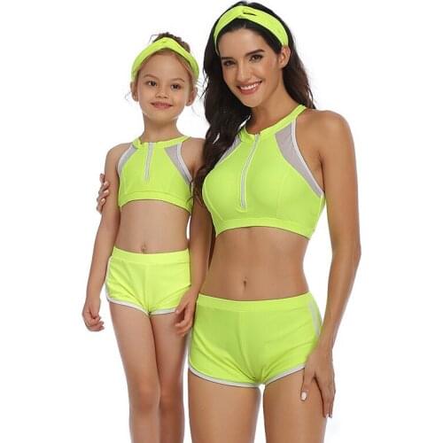 New Arrival High Waist Parent-child Mother Daughter Swimwear Women And Girl Family Swimsuit Matching Bathing Suit Beach Wear