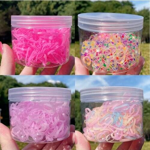 Canned Disposable Rubber Band Hair Rope childrens hair accessories strong pull Simple Practical Candy Color small hair ring