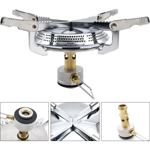 Portable Camping Stove Foldable Backpacking Hiking Stove, Lightweight Pocket Stove Compact Wind Resistant Cookware Survival Kit