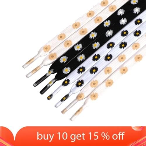 Little Daisy Shoelace Whit Cartoon Printing Neutral Flat Shoelaces High-top Canvas Sneakers Shoelaces AF1 Daisy Shoe Accessories