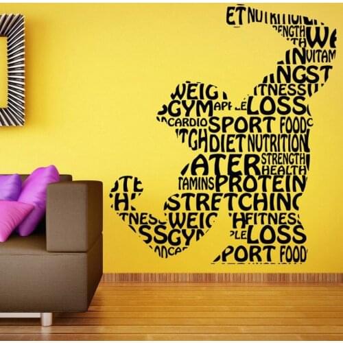 Gym Sticker Fitness Decal Body-building Posters Vinyl Wall Decals Pegatina Quadro Parede Decor Mural Gym Sticker