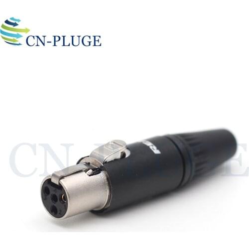 TA4F mini xlr 4 pin Little Lock Connector, Mini XLR Connector, 4-pin female monitor power plug, 833 power plug