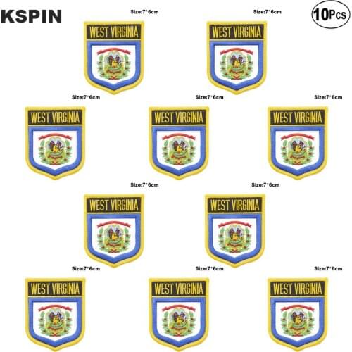 U.S.A West Virginia Flag Embroidery Patches Iron on Saw on Transfer patches Sewing Applications for Clothes in Home&Garden