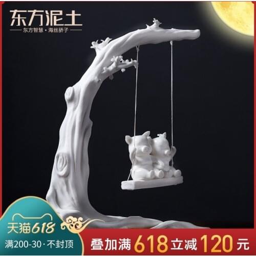 Oriental earth lovely Zodiac pig ornaments home living room TV wine cabinet desktop decorations wedding gift