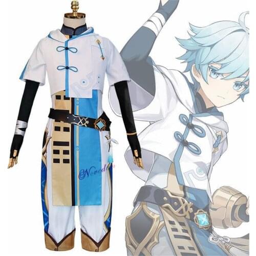 Anime Game Genshin Impact Chongyun Uniform Outfit Cosplay Costume Chun Yun Halloween Party Fancy Dress For Men Women