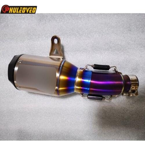 Titanium Alloy for Kawasaki NINJA400 Motorcycle Exhaust Muffler Link Pipe Carbon Fiber Ninja400 Exhasut Mid Pipe Escape Moto