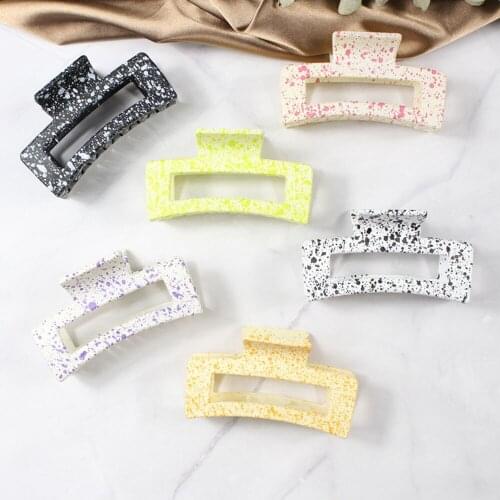 Acetate Hair Clip Rectangle Acrylic Print Large Hair Claws Ponytail Hair Accessories Geometric Barrettes Hairpin BobbyPin