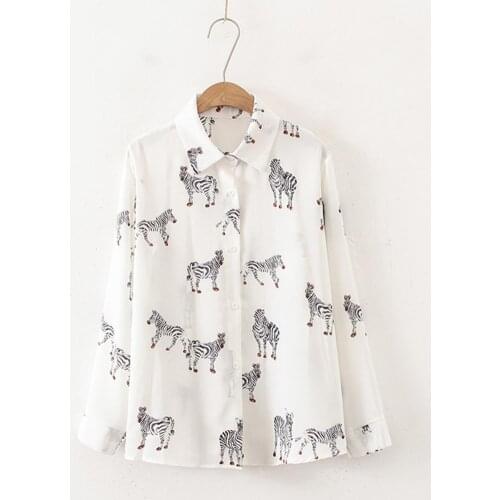 Temperament Lady Turndown Collar Long Sleeve All Match Blouse for Daily Wear