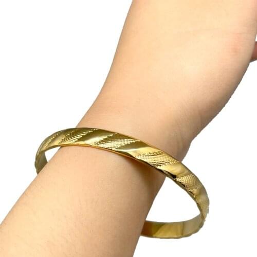 1pcs/lot Ethiopian wedding bracelets classic African Dubai gift Gold Silver Color Bangles Dubai bracelet for women