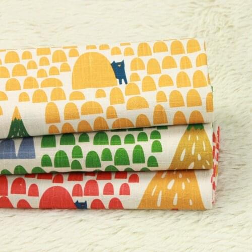 Half Yard 100% Cottom Poplin Geometric Cartoon Print fabric, Handmade DIY Garment Dress Kids Tilda Doll Cloth D30