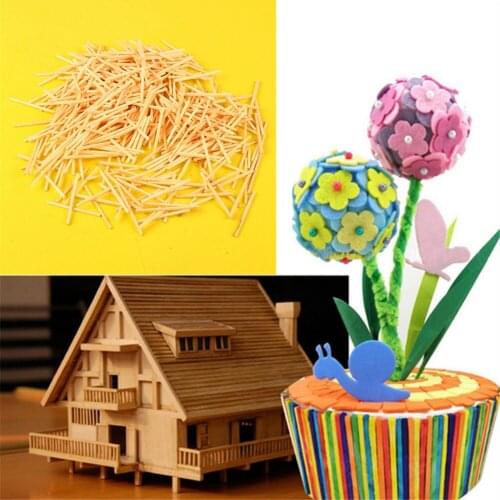 1000pcs/pack DIY Innovative Match Stick Handmade Wooden Material Build A House Stick Figures Paste Paint Toys For Children Kids