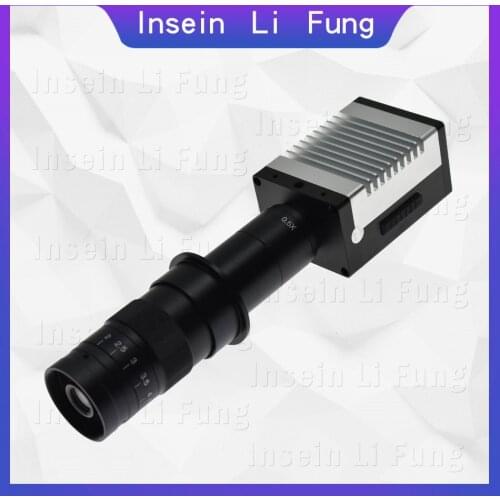 1080P 1/2 Target Size Video Microscope Camera HDMI USB Multi-function Measuring Magnifier+10X-180X Zoom C Mount Lens Repair Tool