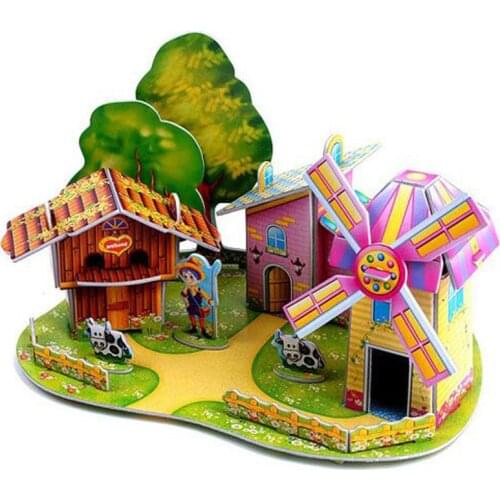 3D Puzzle Baby Toys 3D Paper Board Puzzle Construction Assemble Toy Kid Construction Learning Education Children Puzzles Toy