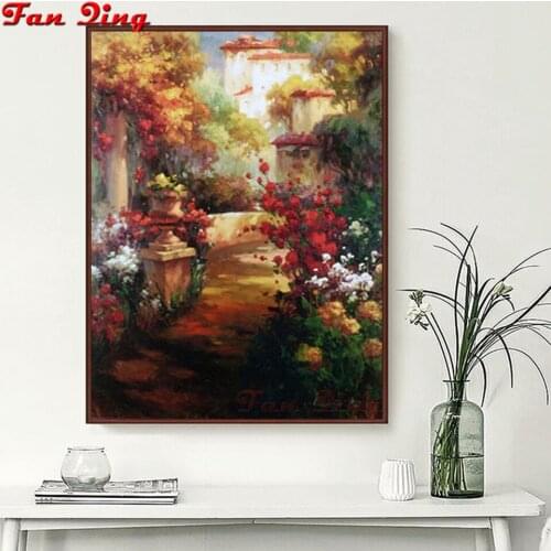 5D Diy diamond painting cross stitch Garden Villa Full Round /square Diamond embroidery Needlework Rhinestone Mosaic Crafts