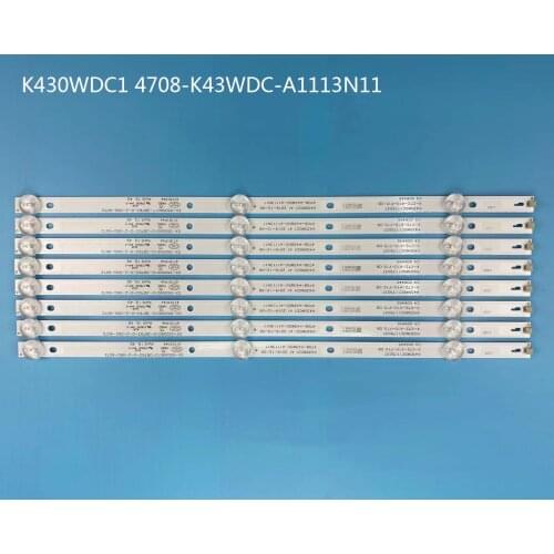 8Pieces/lot FOR K430WDC1 A1 4708-K43WDC-A1113N11 43BDL4012 LED BAR 3LED 39CM 6V 100%NEW